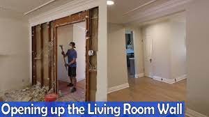 Use a level to draw the outline for the opening. Opening Up The Living Room Wall Youtube