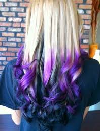 Combine the two and you have an incredibly stylish 'do you can wear all year round. Blonde Purple Black Ombre Dip Dyed Hair Dyed Hair Dip Dye Hair Colored Hair Tips