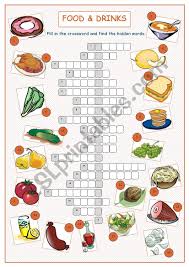 Word search puzzles can be. Food Drinks Crossword Puzzle Esl Worksheet By Kissnetothedit