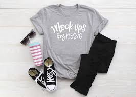 T Shirt Mock Up Mockup For Svgs Mom Flat Lay Coffee Gray Shirt Mockup Graphic Tee Flat Lay Bella Canvas 3001 Athletic Heather Crew Neck Tshirt Shirts Womens Tees