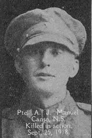 First World War Veterans of Guysborough County: Remembering Private Arthur  James Manuel—DOW September 25, 1918
