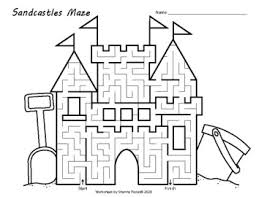 Print coloring of sand castle and free drawings in this section, find a large selection of coloring pages sand castle. Maze Sandcastle Summer Fun Coloring Page By Shanna Flores Tpt