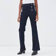 Les jeans bootcut et les jeans évasés font leur grand retour : Jeans Bootcut A Pont Denim Brut Femme Vib S