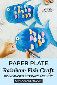 Paper Plate Rainbow Fish Craft Book Based Literacy Activity Rainbow Fish Crafts Fish Crafts Book Crafts