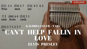 Wise men say only fools rush in. Can T Help Falling In Love Kalimba Cover With Easy Tabs Youtube