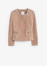 Zipped Suede Jacket Women Mango Usa
