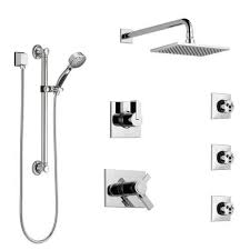 Building A Custom Shower System Using A Delta Shower System Control With Integrated Diverter Shower Systems Shower Panels Small Shower Remodel