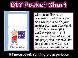 Peace Love And Learning Diy Instant Pocket Chart
