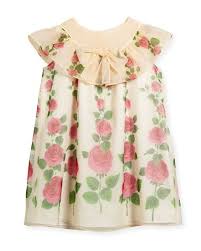 Gucci Rose Garden Ruffle Dress Size 4 12 Kids Fashion Dress Stylish Kids Outfits Rose Print Dress