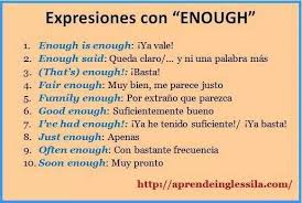 Expresiones Con Enough Learn English English Phrases Spanish Language Learning