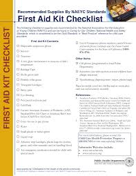 Printable First Aid Kit Checklist First Aid Chart Pdf