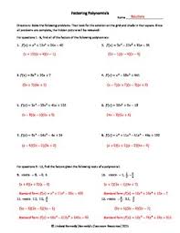 Check spelling or type a new query. Factoring Polynomials Quad Cubic Quartic Hidden Picture Tpt