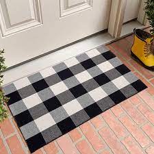 Great savings free delivery / collection on many items. Cotton Buffalo Plaid Rugs Black And White Checkered Rug Welcome Door Mat 17 7 X27 5 Rug For Kitchen Carpet Bathroom Outdoor Porch Laundry Living Room Braided Throw Mat Washable Woven Buffalo Check Walmart Com