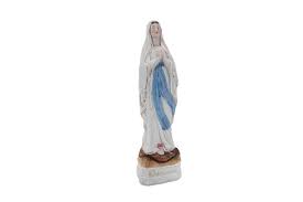 Vierge Marie Ancienne En Biscuit Polychrome Notre Dame De Lourdes Statue Religieuse Statue Vierge Vintage France Statue Statue Of Liberty Liberty