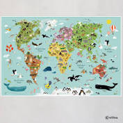 Detaillierte politische weltkarte in din a2 . 19 90