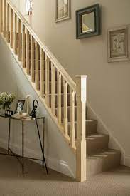 Traditional Stop Chamfered Style Pine Staircase Banister Remodel Traditional Staircase Handrail Design