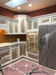 Painted Cabinets In Sherwin Williams Snowbound Evolution Of Style Spray Kitchen Cabinets Spray Paint Kitchen Cabinets Painting Kitchen Cabinets