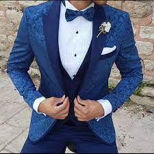 Linus Tuxedo Slim Suit Indigo Slim Fit Groom Suit Prom Suits For Men Slim Fit Tuxedo