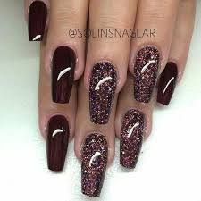 Black Acrylic Nails With Red Glitter Dark Red Sparkly Gel Acrylic Nails Burgundy Nails Dark Nails