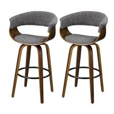 Easily adjust the backrest, seat cushion, and height to create custom comfort. Official Glitzhome Mid Century Modern Walnut Swivel Bar Stool Set Of 2