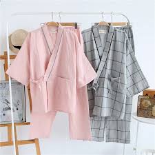 Mode Katoen Mannelijke Japanse Pyjama Sets Yukata Meisje Eenvoudige Kimono Losse Stijl Nachtjapon Nachtkleding Badjas Vrijetijdskleding Liefhebbers Kimono