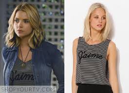 Stopping short of touching the fence the girls backed away, just as music started playing over the pa. Hanna Marin Fashion Clothes Style And Wardrobe Worn On Tv Shows Page 8 Of 16 Shop Your Tv