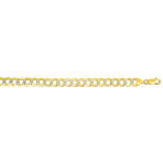 14K Gold 8.3mm White Pave Curb Chain
