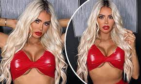 TOWIE's Chloe Sims goes braless in red PVC to plug her OnlyFans | Daily  Mail Online