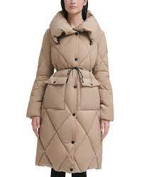 Dkny Petite Pillow Collar Drawstring Puffer Coat Reviews Coats Jackets Petites Macy S