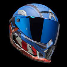 Ruroc | ATLAS 4.0 Marvels Captain America | Full Face Bluetooth Motorcycle  Helmets