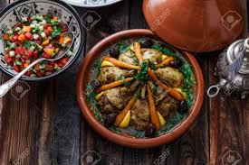 While in most moroccan families this rolled. Chicken Tajine With Couscous Moroccan Food Close View Stock Photo Picture And Royalty Free Image Image 108850351