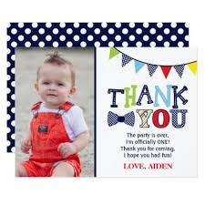 1st Birthday Thank You Gift Ideas Mr Onederful Birthday Thank You Card With Photo Zazzle Com Birthday Thank You Cards Birthday Thank You Birthday Themes For Boys