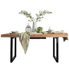 Easily transform your space with an expandable dining table. Standford Industrial Reclaimed Wood Extending Dining Table Modish Living