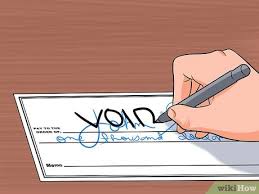 A voided check must have void written across the front of it, indicating that it can't be used as a payment or withdrawal. How To Void A Check 8 Steps With Pictures Wikihow