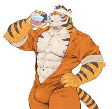 Rule 34 - 2023 Abs Anthro Areola Barely Visible Genitalia Barely Visible  Penis Big Bulge Biped Black Body Black Fur Black Stripes Bodily Fluids  Bottle Bulge Container Coveralls Digital Media (artwork) Drinking