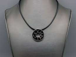 John Hardy Sterling Silver Circle Donut Leather Pendant Necklace 15 5 Inch Ebay Necklace Cable Bangles Leather Corded Necklace