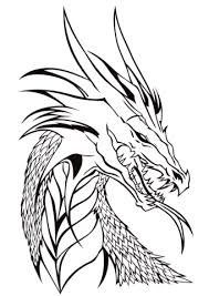 Colour dragon tattoo colouring page. Outline Chinese Dragon Tattoo Designs Novocom Top