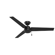 Hunter Cassius 52 In Black Indoor Outdoor Downrod Or Close Mount Ceiling Fan 3 Blade Energy Star Black Ceiling Fan Outdoor Ceiling Fans Bronze Ceiling Fan