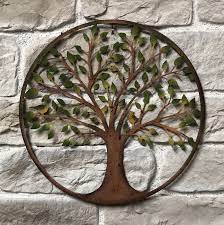 Décoration murale métal arbre de vie rouge gris. Fronton Applique Grille Murale De Decoration Metal Fer O60cm Arbre De Vie L Originale Deco