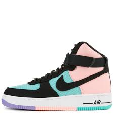 Air Force 1 Lv8 Black And Pink Air Force 1 High 07 Lv8 Hyper Jade Black Bleached Coral In 2020 Air Force 1 High Shoe Laces Fresh Shoes