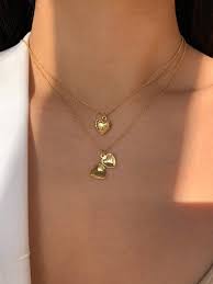 Alexa Tiny 14k Gold Dipped Heart Locket Necklace Sweetpeeps Heart Locket Necklace Fashion Jewelry Gold Necklace