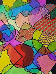 Today I Had 5 Children Out Of My Year 3 Class Who Had Completely Finished The Class Project So I Did A Qui Geometric Shapes Art Organic Shapes Art Art Lessons