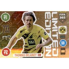 Mit 59 länderspielen ist thomas delaney der veteran des gespanns, der mittelfeldspieler von borussia dortmund feierte 2013 sein debüt im nationaltrikot. Trading Card Of Thomas Delaney Borussia Dortmund Adrenalyn Xl 2021 Fifa 365