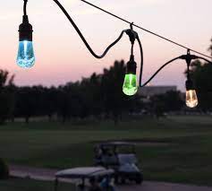 Solar integrated led string lights in cool white (16) outdoor/indoor 32 ft. Color Changing Indoor Outdoor String Lights Black Pottery Barn