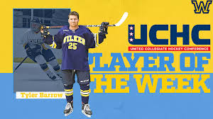 Barrow Earns UCHC Player of the Week Honors for Wilkes Men's Ice Hockey