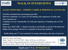 Conduct regular maintenance on machinery, systems, and automotive vehicles. Walk In Interviews 12th April 13th April 14th April 2021 Job Post Sales Officer Bank Credit Cards Personal Loan 50 Vacancy Dubai Uae