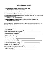 Quiz worksheet imperative sentences study sentence worksheets for types of sentences worksheets how to use imperative sentences Imperative Interrogative Exclamatory And Declarative Writing Worksheets Teaching Resources Tpt