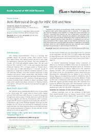 Pdf Anti Retroviral Drugs For Hiv Old And New