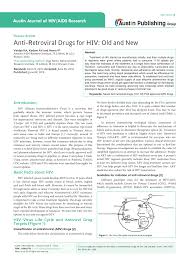 pdf anti retroviral drugs for hiv old and new