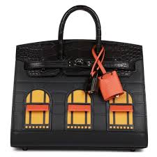 Túi đeo vai nữ Hermes Birkin màu đen size 20 Sac Faubourg Birkin 20 So  Black Matte Alligator Black Hardware